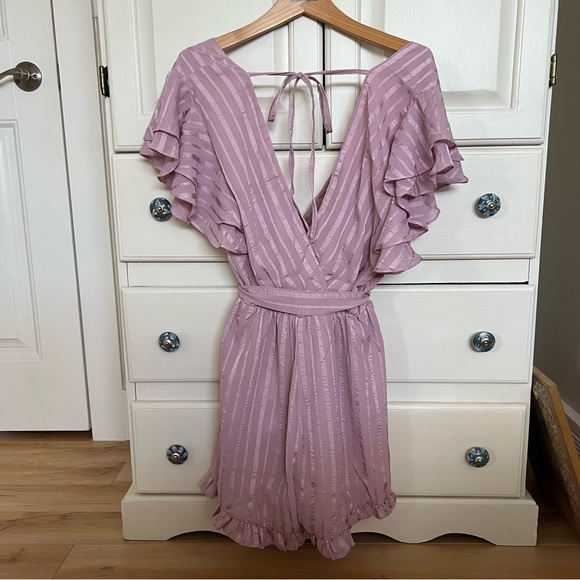Showpo purple striped romper - Picture 2 of 4